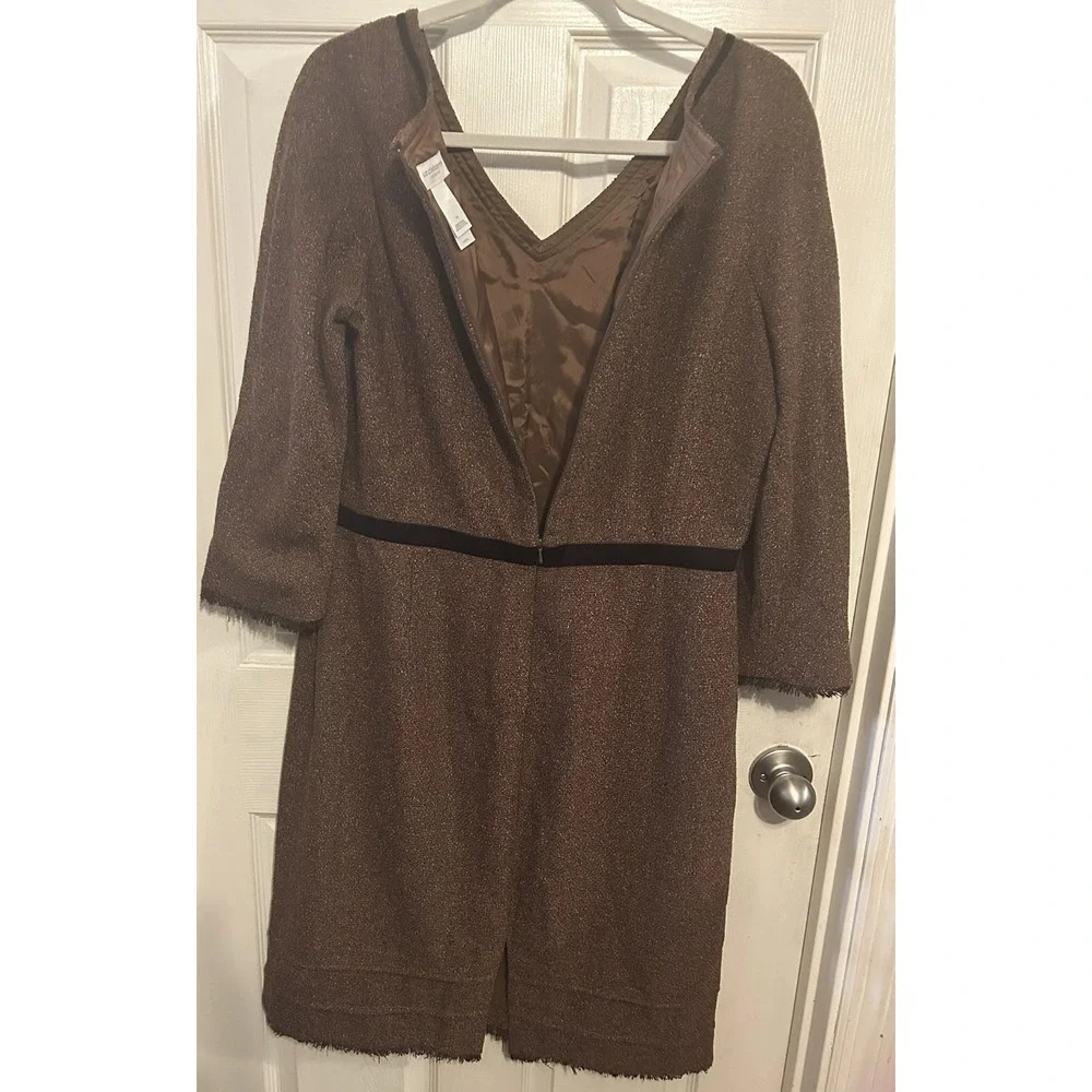 Vintage Liz Claiborne Size 14 Tweed Dress,‎ Brown/Black Office Church Chic - Picture 8 of 10